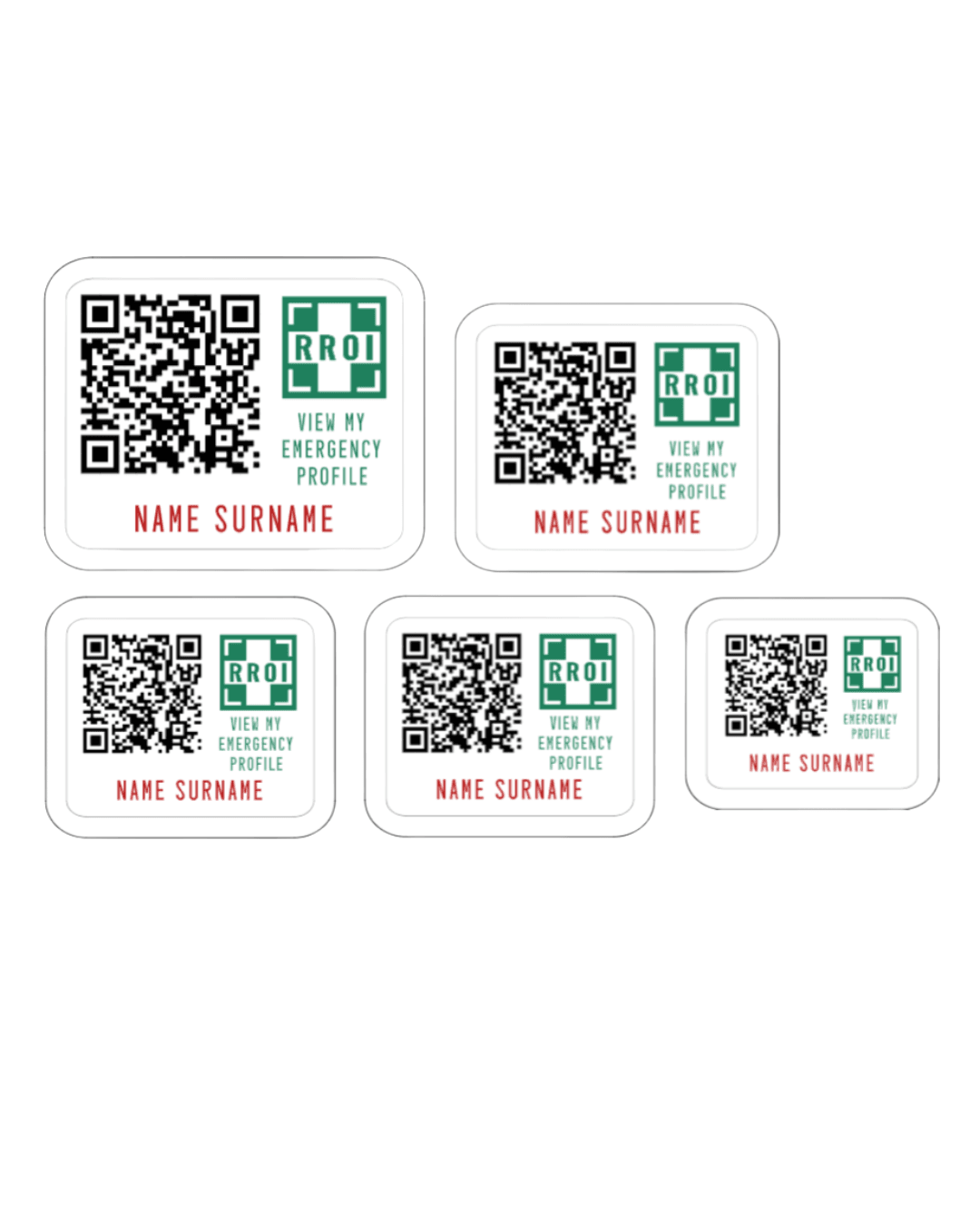 Pack of 5 Splash-Proof QR Stickers