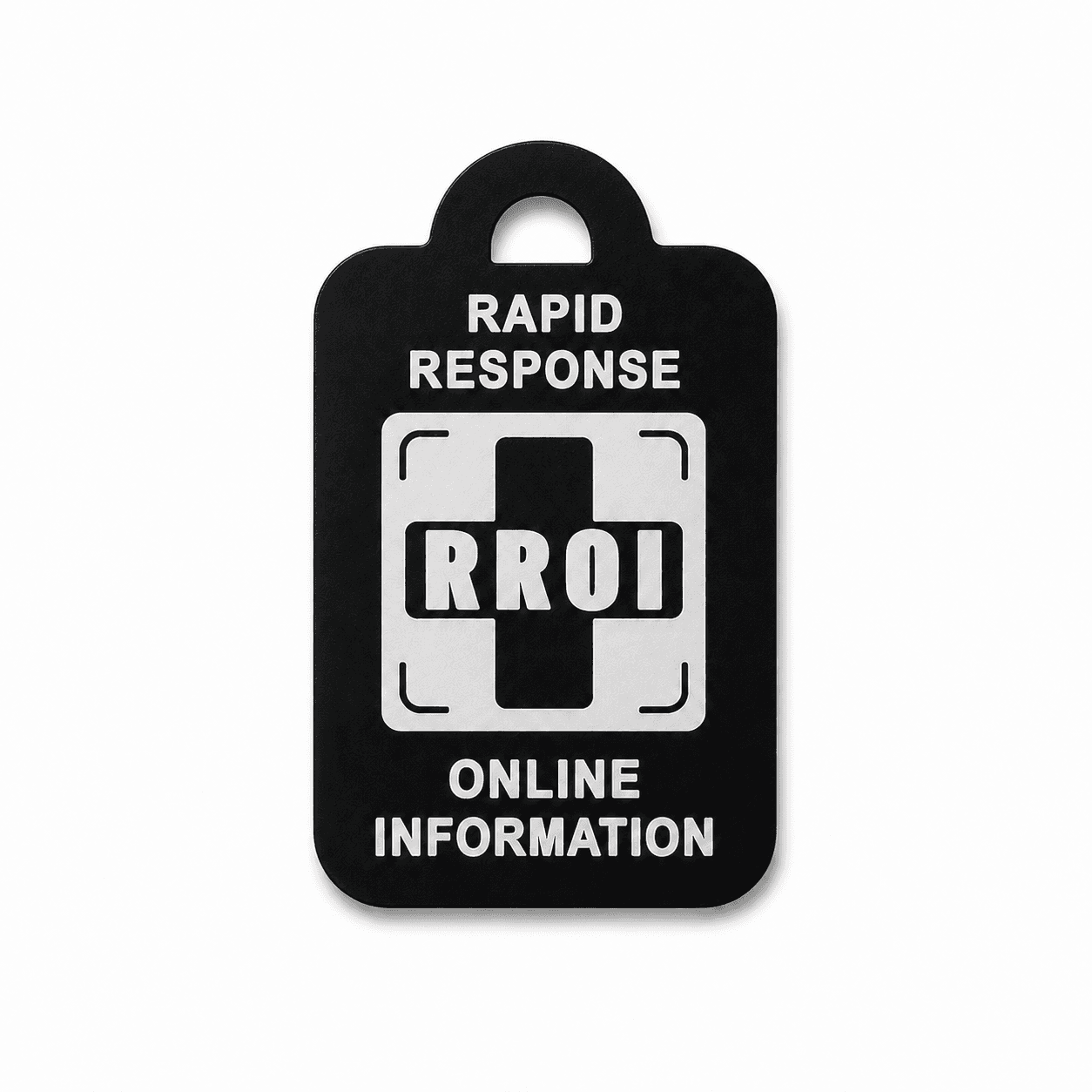 Black Anodised Aluminium QR Tag Back